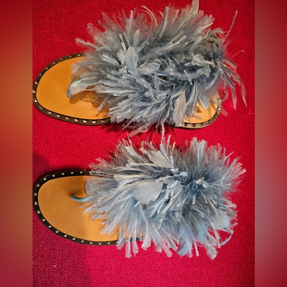 Valentino Garavani Feather Embellished Sandals